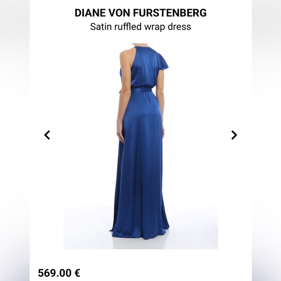 Diane Von Furstenberg Blue One Shoulder Gown for Weddings size 2 - Picture 4 of 10